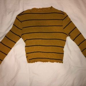 Striped, Long Sleeve Crop Top